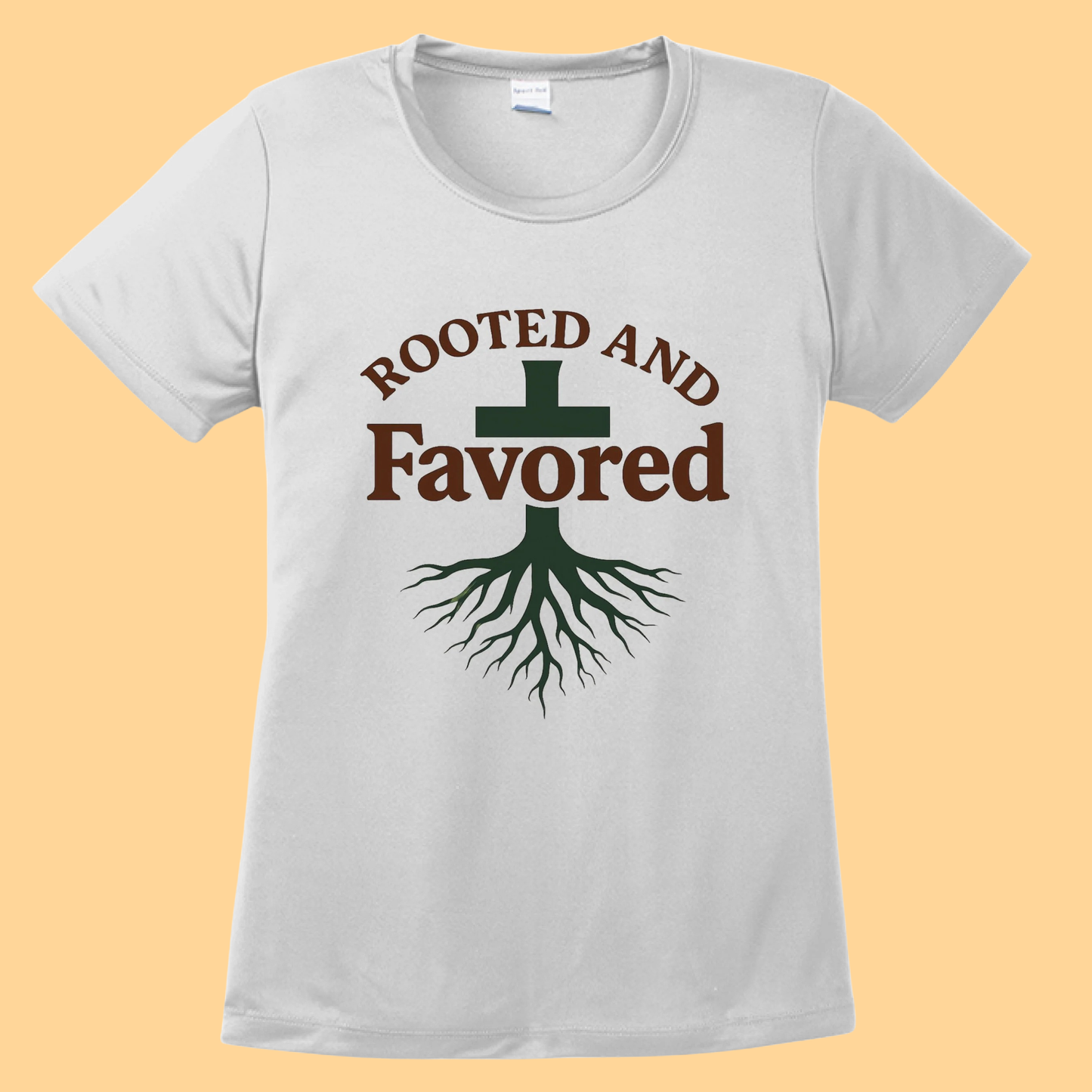 Women's Sport-Tek Competitor Tee "Rooted And Favored"