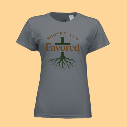 Ladies Short-Sleeve Cooling Performance Crew "Rooted and Favored"