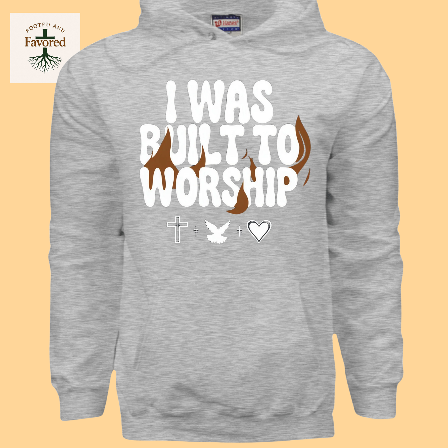 Men's Hanes Cotton Hoodie "I was Built To Worship"