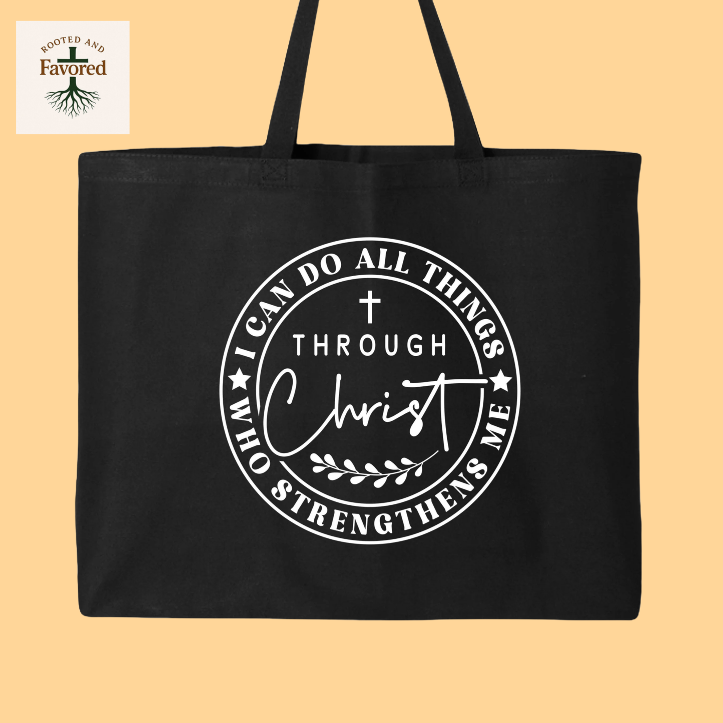 Q-Tees Jumbo Tote Bag "I can do all things through Christ"