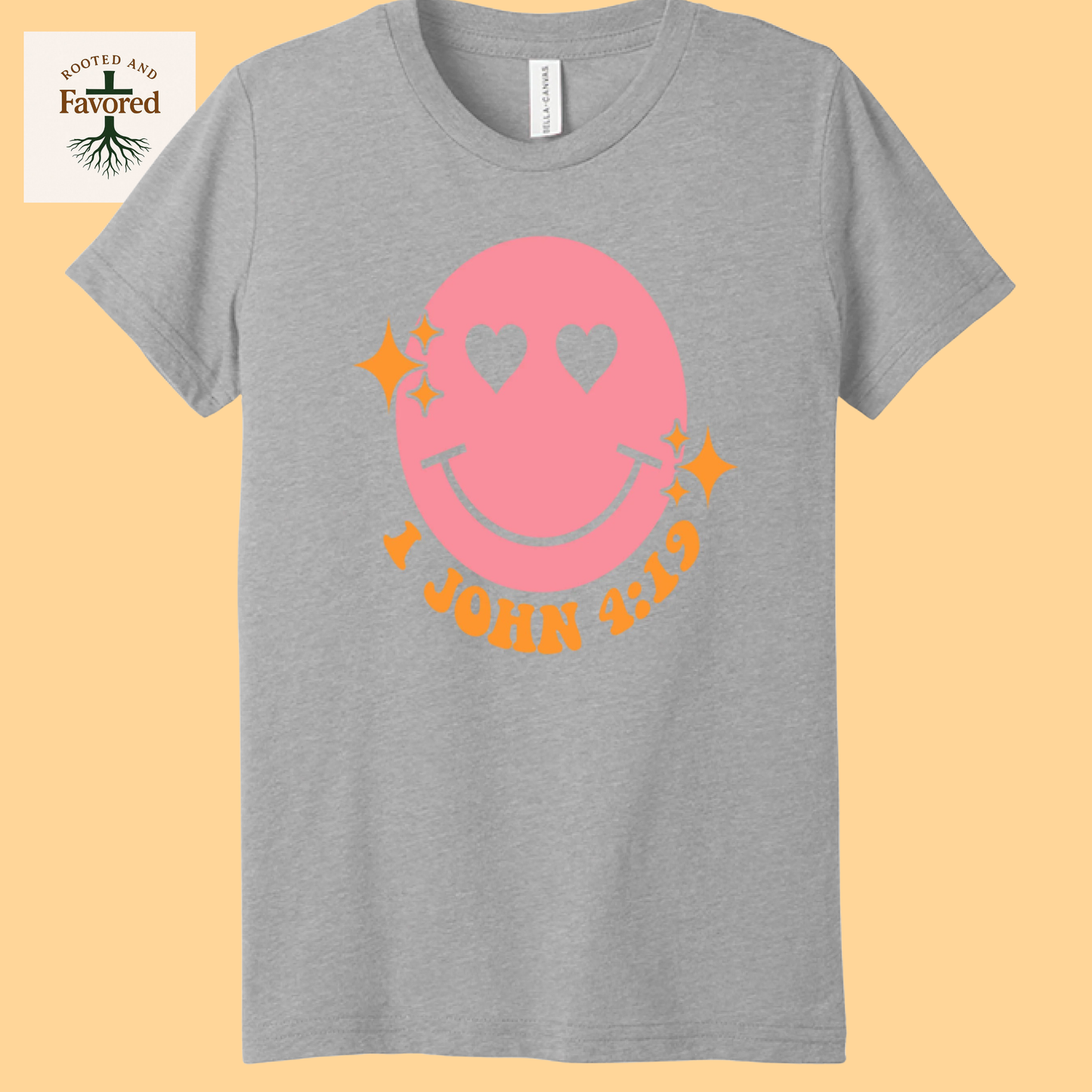 Girls Bella + Canvas Triblend Short-Sleeve T-Shirt " 1 John 4:19"