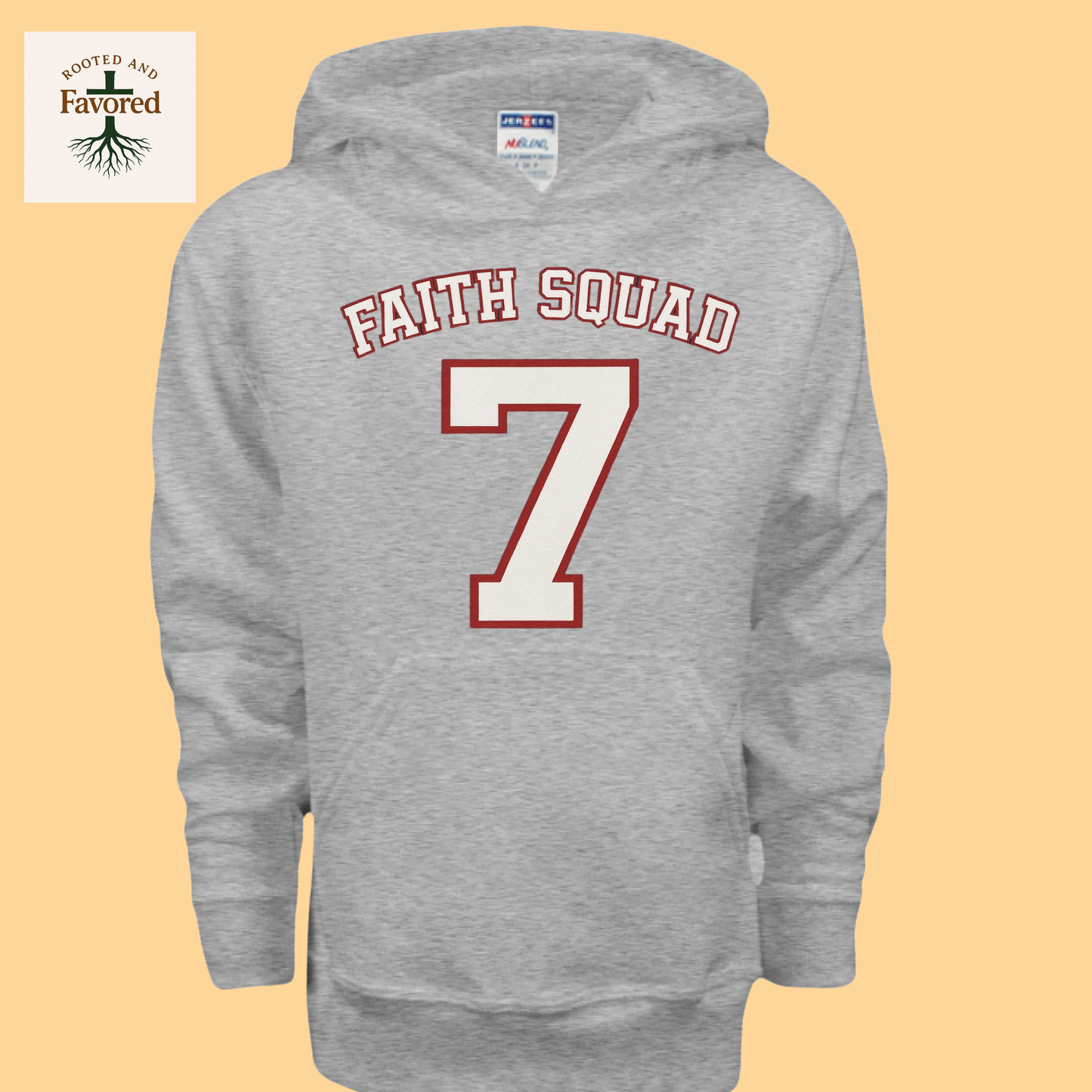 Boys Jerzees Youth NuBlend Pullover Hoodie "Faith Squad"
