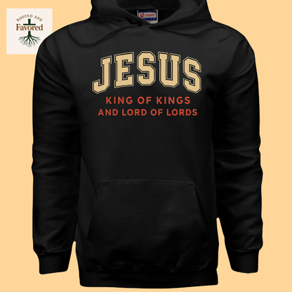 Men's Hanes Ultimate Cotton Pullover Hoodie "Jesus... King Of Kings And Lord Of Lords"