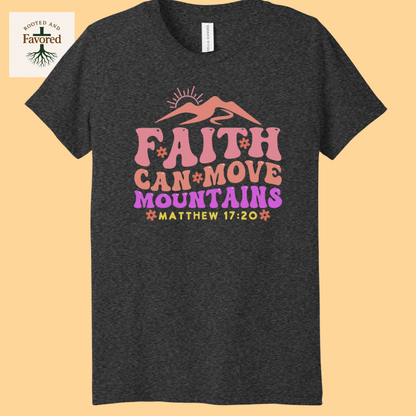 Girls Bella + Canvas Youth Triblend T-Shirts "Faith Can Move Mountains"