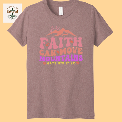 Girls Bella + Canvas Youth Triblend T-Shirts "Faith Can Move Mountains"