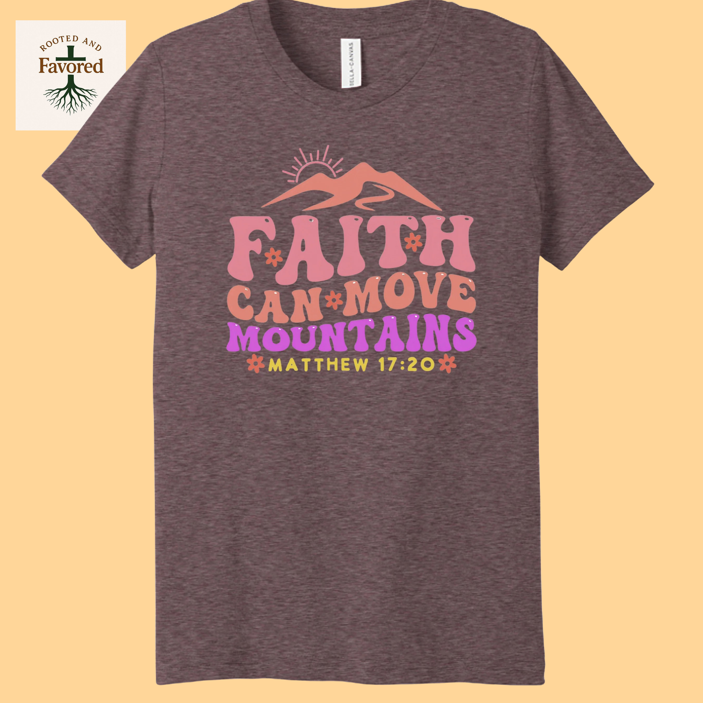 Girls Bella + Canvas Youth Triblend T-Shirts "Faith Can Move Mountains"