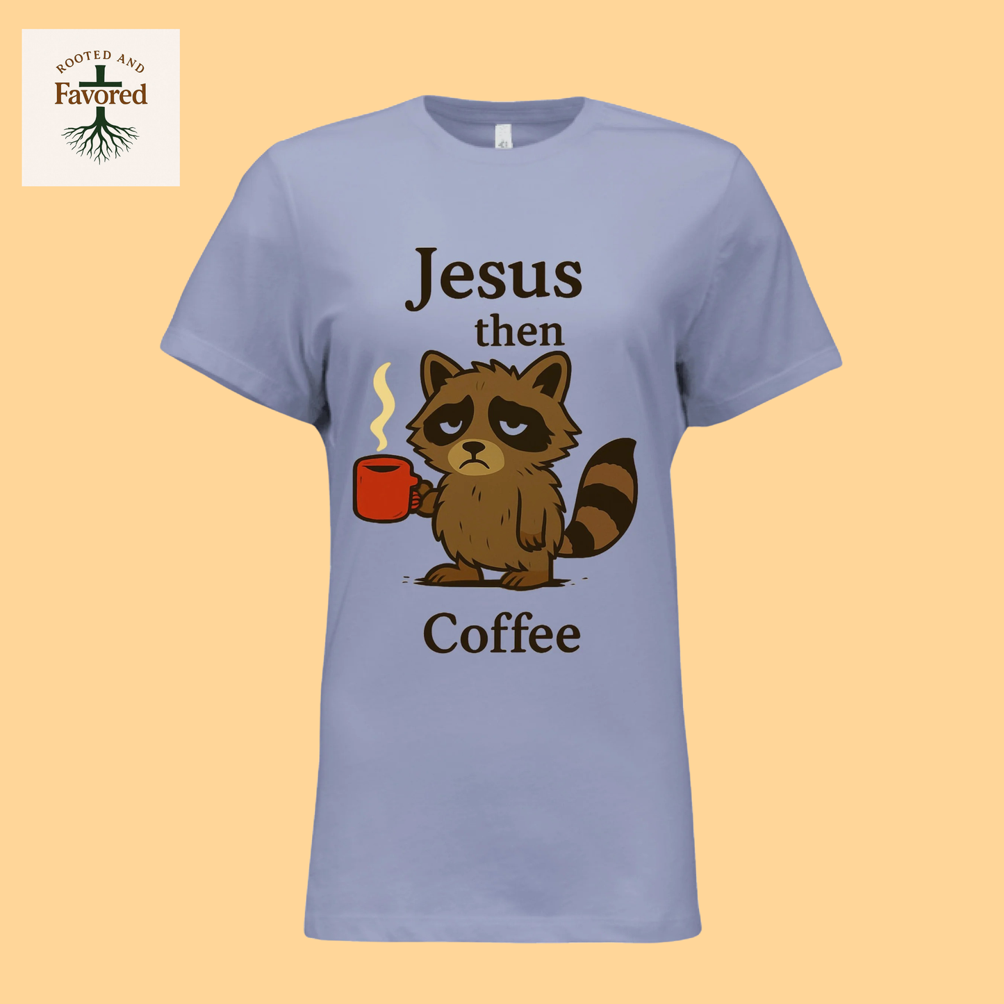 Womens Bella Relaxed Jersey T-Shirt "Jesus Then Coffee"