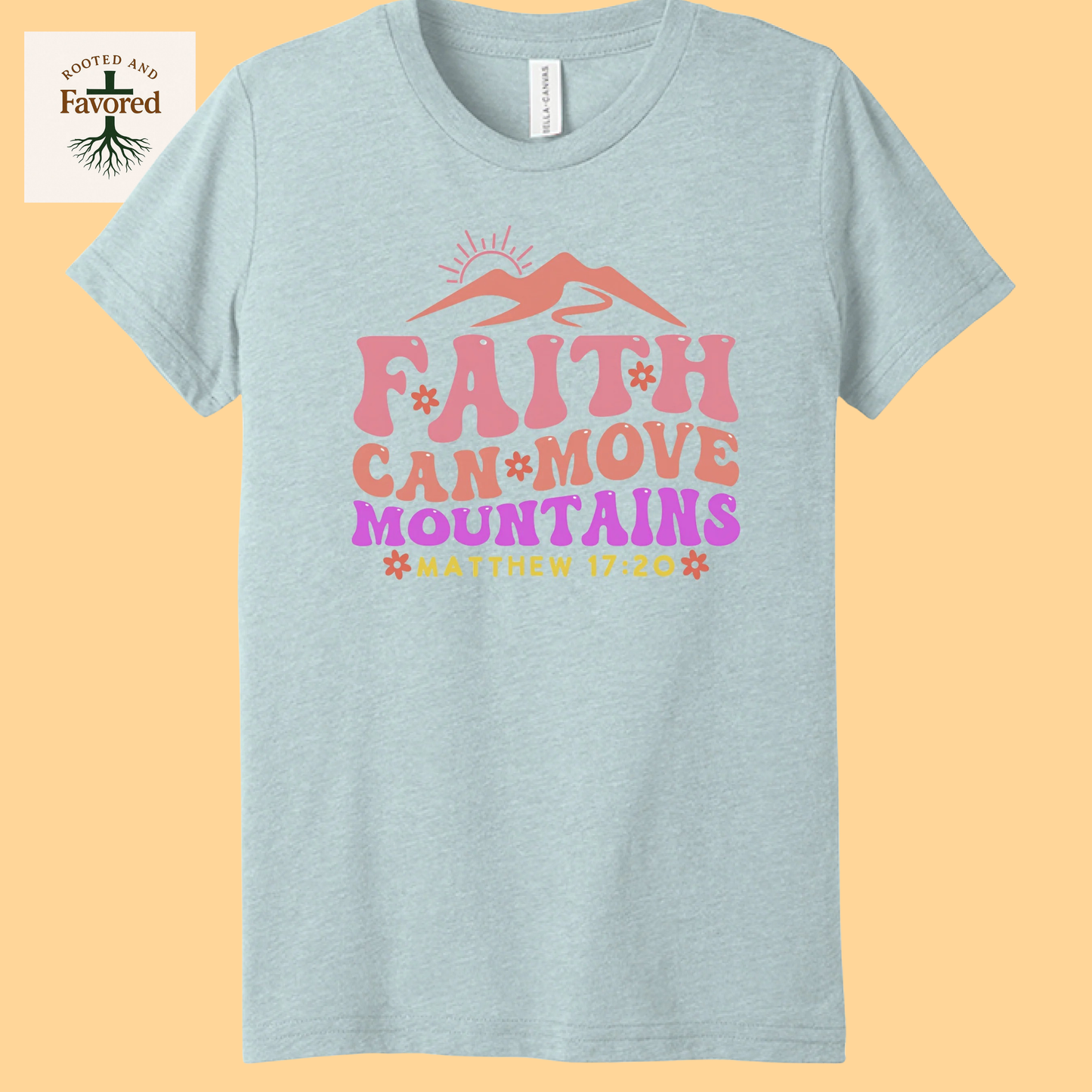 Girls Bella + Canvas Youth Triblend T-Shirts "Faith Can Move Mountains"