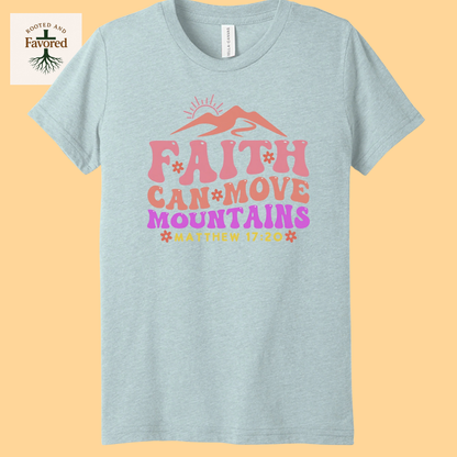 Girls Bella + Canvas Youth Triblend T-Shirts "Faith Can Move Mountains"