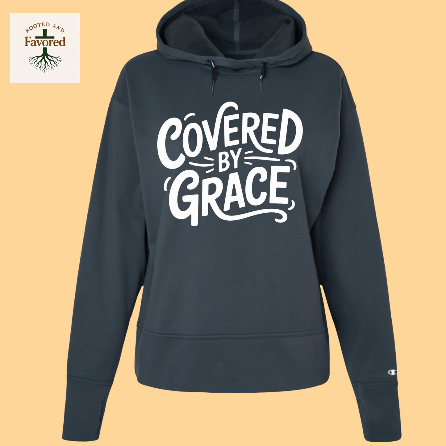 Women's Champion Sport Hooded Sweatshirt "Covered By Grace"