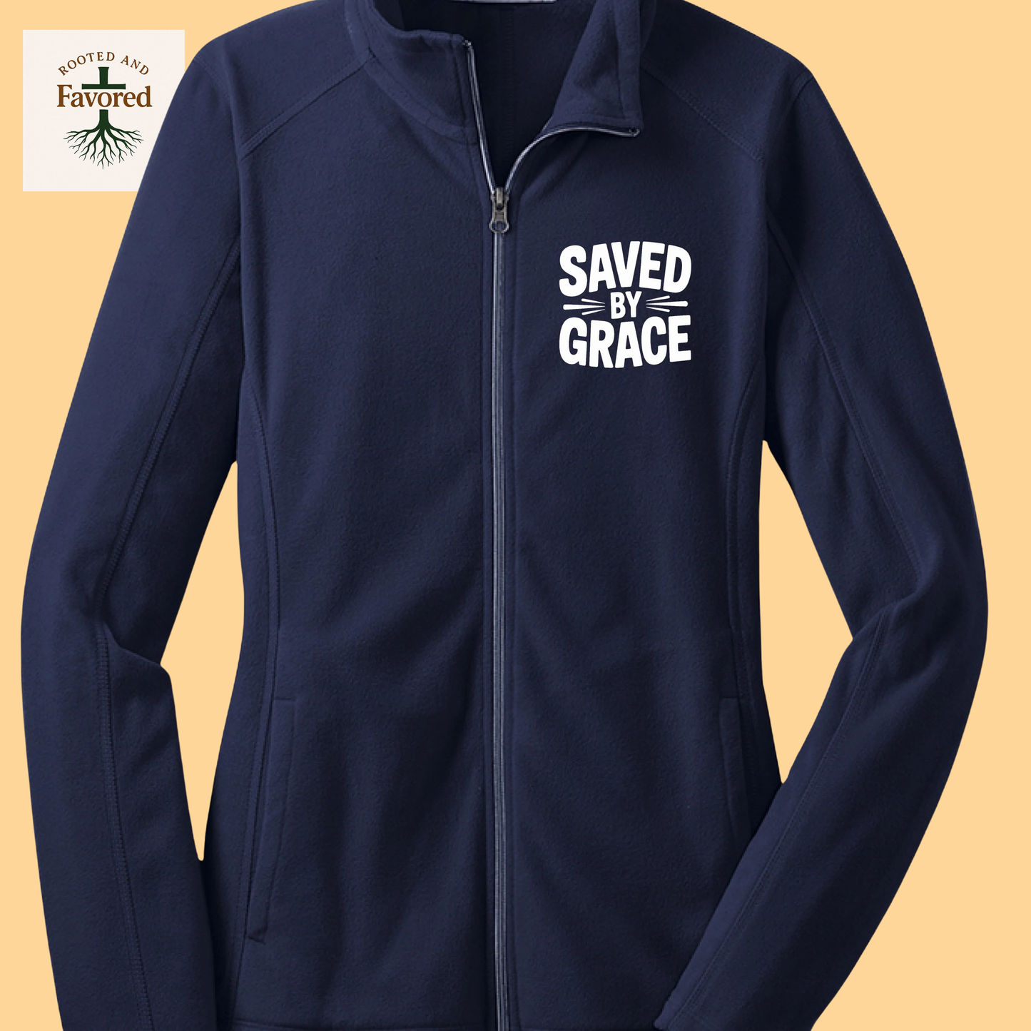 Women Port Authority Microfleece Jacket "Saved By Grace"