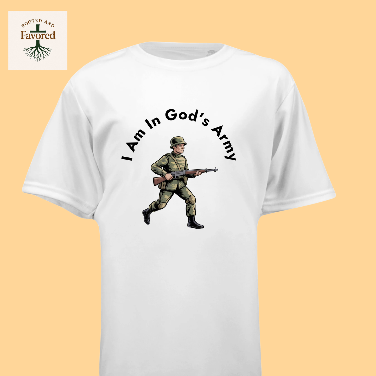 Boys Youth Short-Sleeve Cooling Performance T-Shirt "I Am In God's Army"