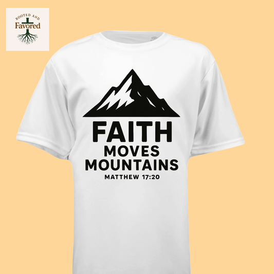 Boys A4 Youth Performance Cooling T-shirt "Faith Moves Mountains"