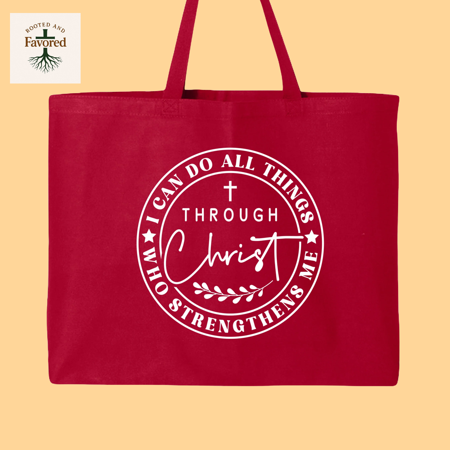 Q-Tees Jumbo Tote Bag "I can do all things through Christ"