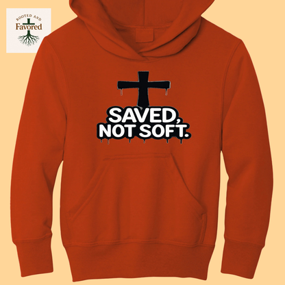 Boys Port & Company Youth Fleece Hoodie "Saved Not Soft"