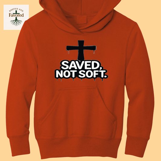 Boys Port & Company Youth Fleece Hoodie "Saved Not Soft"