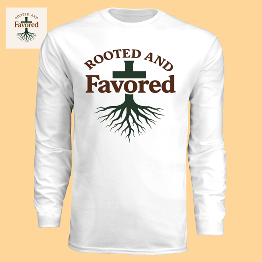Men's Long-Sleeve Cooling Performance Tee "Rooted And Favored"