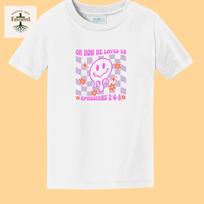 Toddler Girls Port & Company T-Shirt "Oh How He Loves Us"