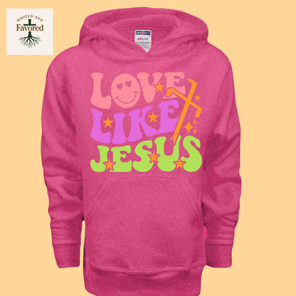 Girls Jerzees Youth NuBlend Fleece Hoodie  "Love Like Jesus"