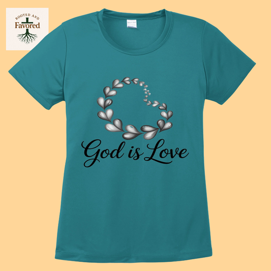 Women's Sport-Tek Competitor T-Shirt "God Is Love"