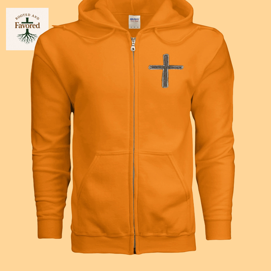 Men's Gildan Heavy Blend Full-Zip Hoodie "Rustic Cross"
