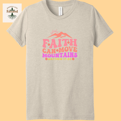 Girls Bella + Canvas Youth Triblend T-Shirts "Faith Can Move Mountains"