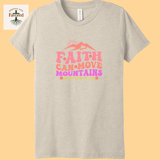 Girls Bella + Canvas Youth Triblend T-Shirts "Faith Can Move Mountains"