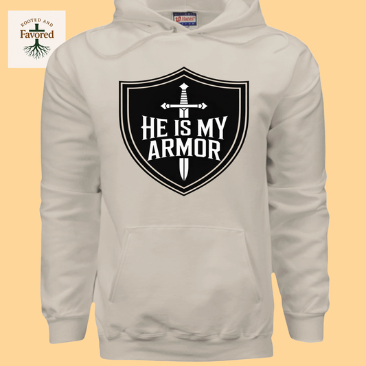 Men Hanes Ultimate Cotton Pullover Hoodie "He Is My Armor"