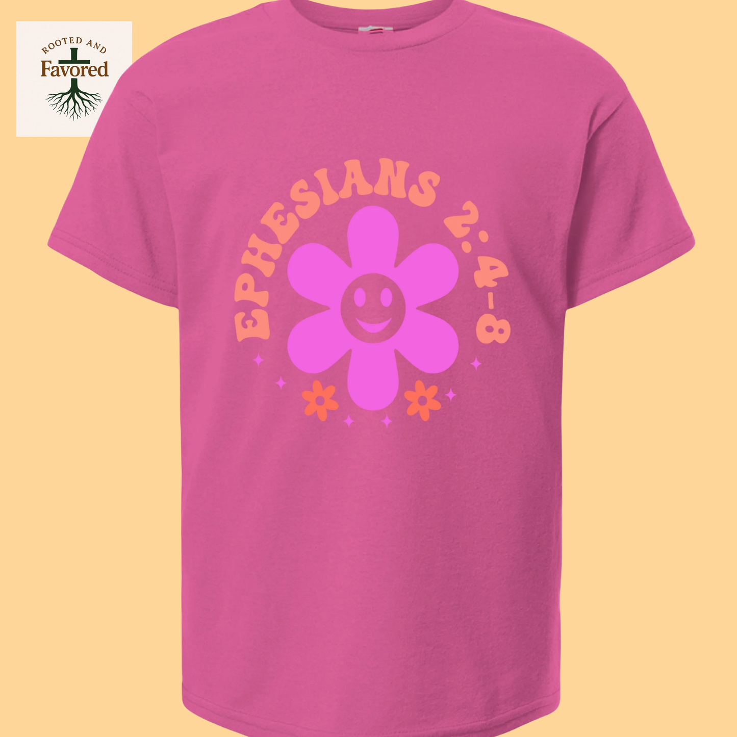 Girls Hanes ComfortSoft Cotton T-Shirt "Ephesians 2:4-8"