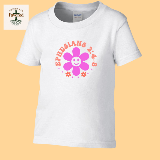 Toddler Girl Gildan Heavy Cotton T-Shirt "Ephesians 2: 4-8"