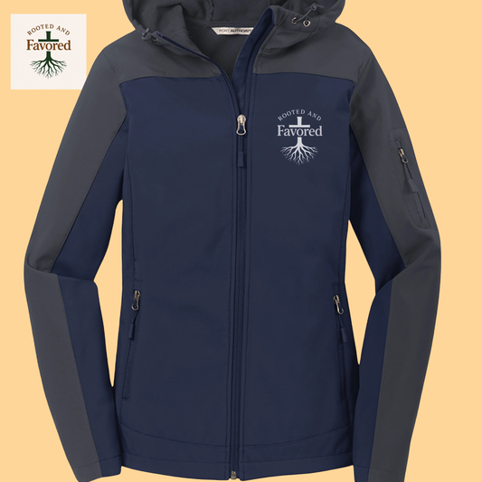 Women's Port Authority Hooded Soft Shell Jacket "Rooted and Favored"