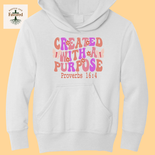 Girls Ports & Company Fleece Pullover Hoodie "Created With A Purpose"