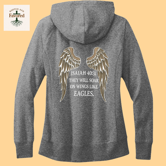 Women's District Fleece Hoodie " Wings As Eagles"
