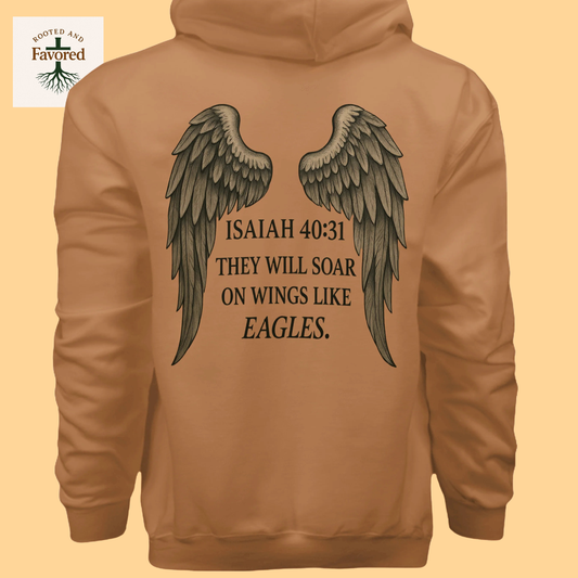 Men's Hanes Ultimate Cotton Pullover Hoodie "They Will Soar On Wings Like Eagles"