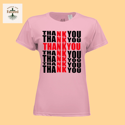 Women's Short Sleeve Cooling Performance Crew Tee "Thank You"