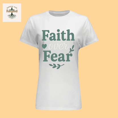 Women's Hanes Ringspun Cotton T-shirt "Faith Over Fear"
