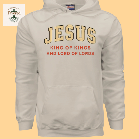 Men's Hanes Ultimate Cotton Pullover Hoodie "Jesus... King Of Kings And Lord Of Lords"