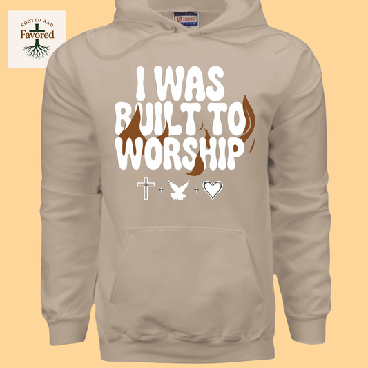Men's Hanes Cotton Hoodie "I was Built To Worship"
