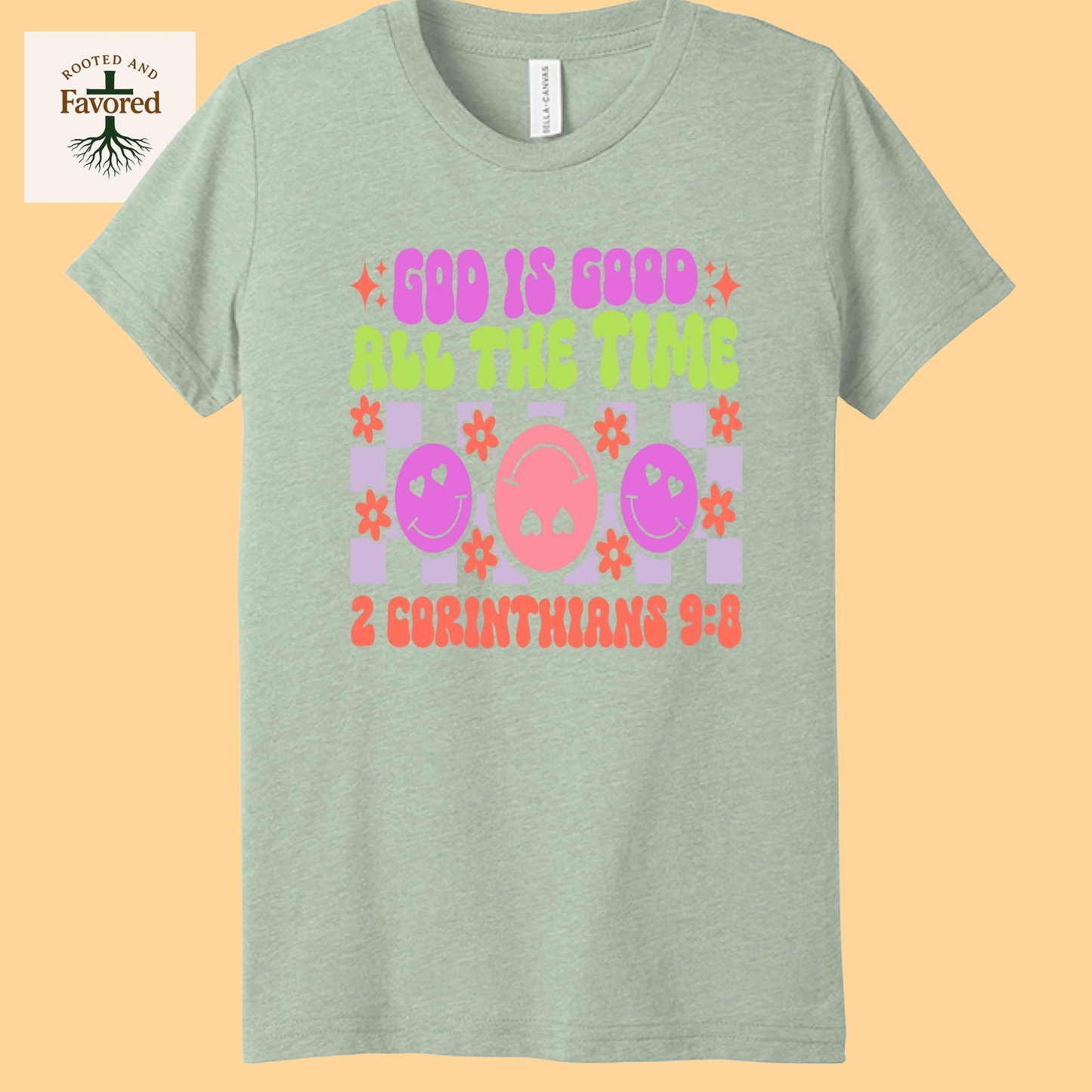 Girls Bella + Canvas Short-Sleeve T-Shirt "God Is Good All The Time"