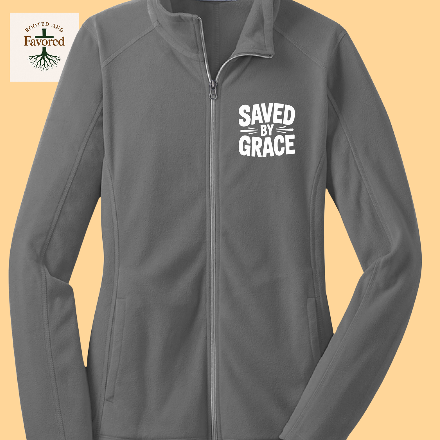 Women Port Authority Microfleece Jacket "Saved By Grace"