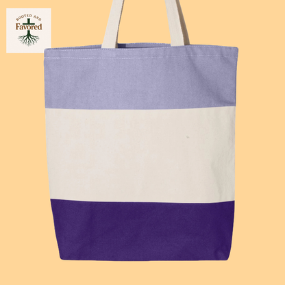 Q-Tees Tri-Color Tote Bag "Pray More Worry Less"