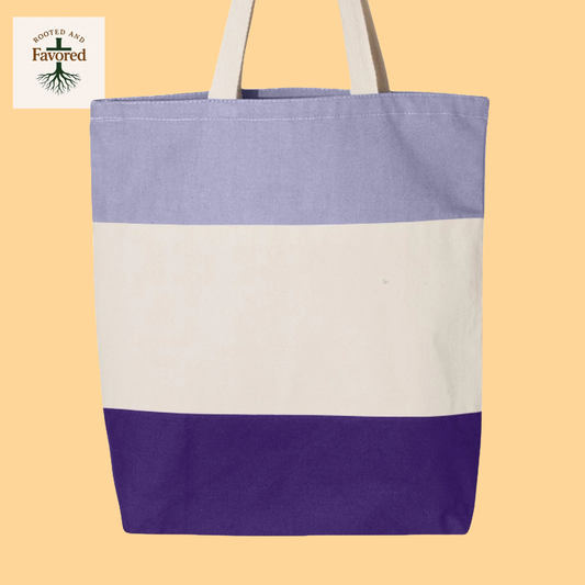 Q-Tees Tri-Color Tote Bag "Pray More Worry Less"