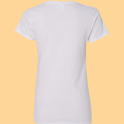 Ladies Gildan Heavy Cotton V-Neck T-Shirt "I Am Always With You"