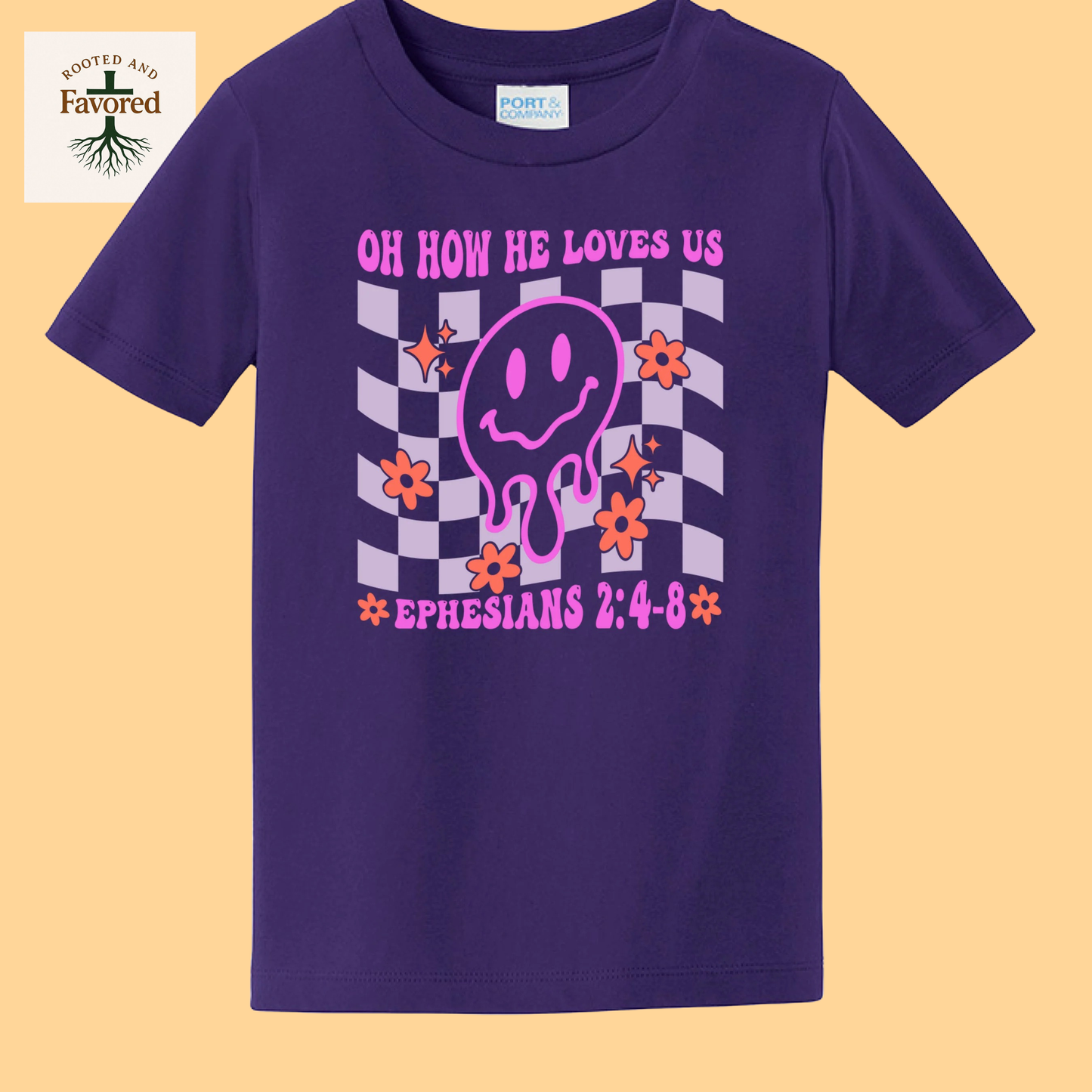 Toddler Girls Port & Company T-Shirt "Oh How He Loves Us"