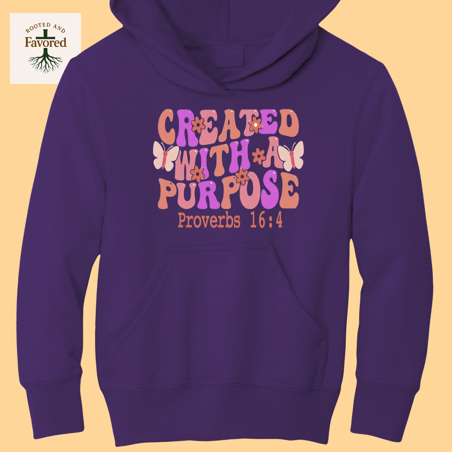 Girls Ports & Company Fleece Pullover Hoodie "Created With A Purpose"