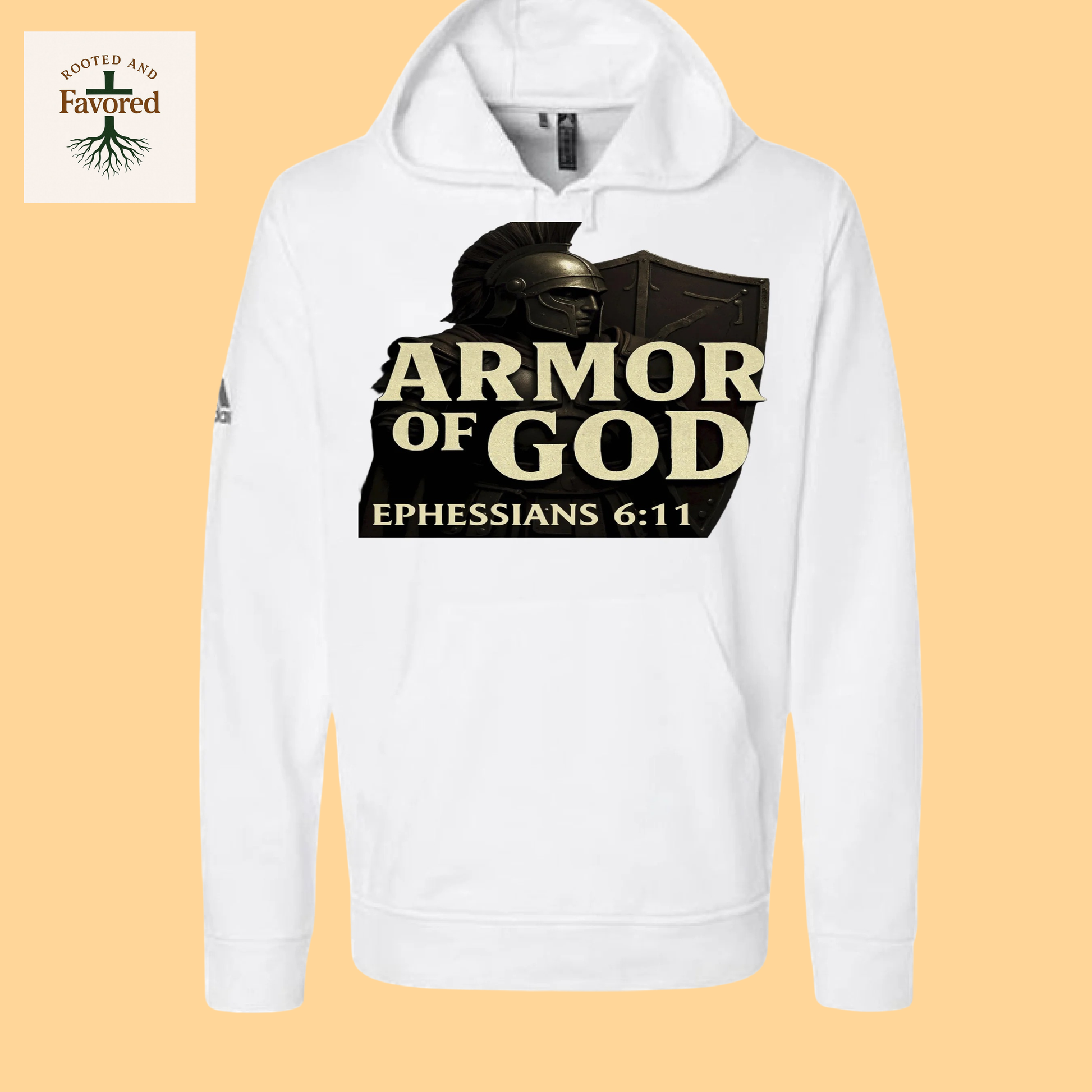 Men Adidas Fleece Hoodie "Armor of God"