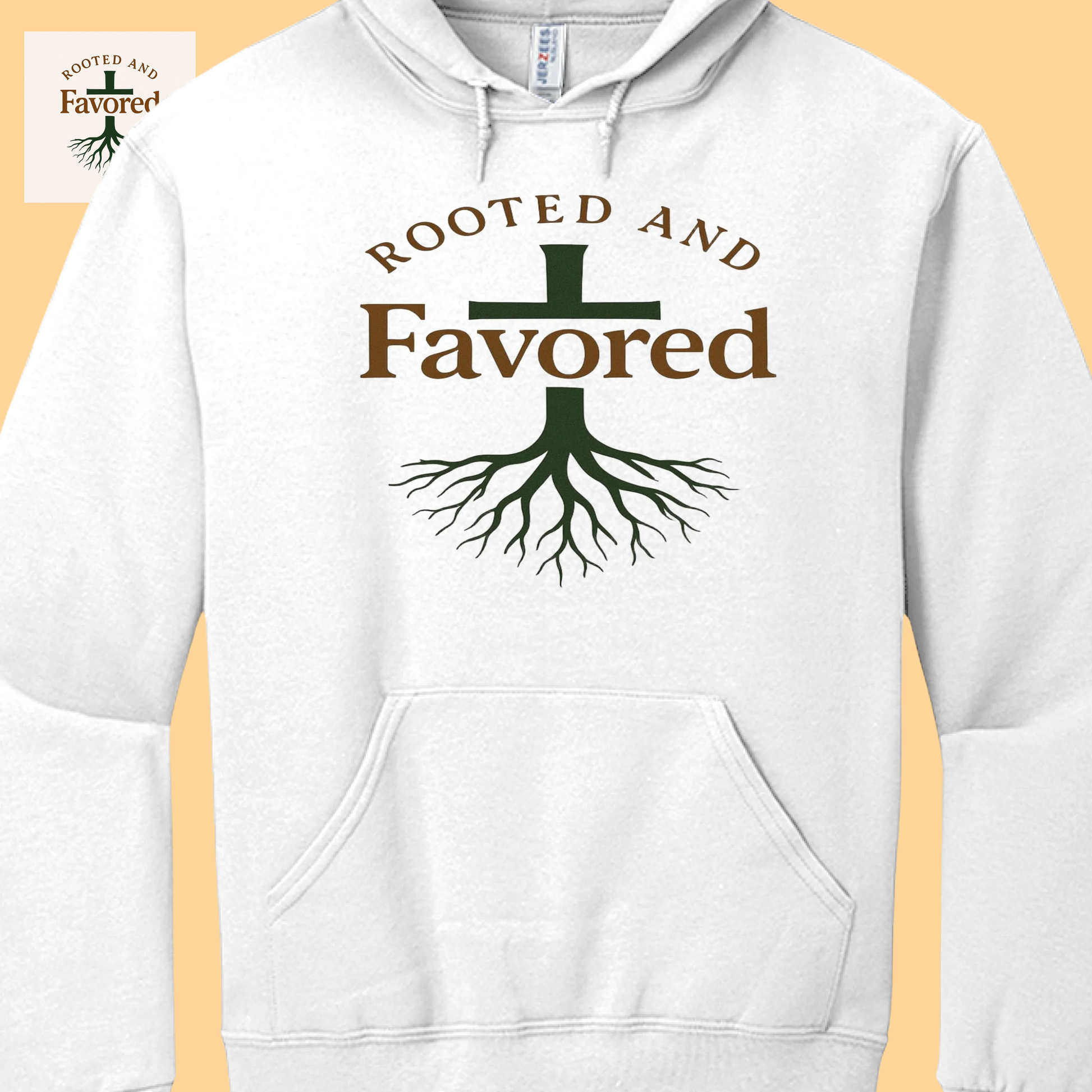 Men's Jerzees NuBlend Fleece Pullover Hoodie "Rooted and Favored"