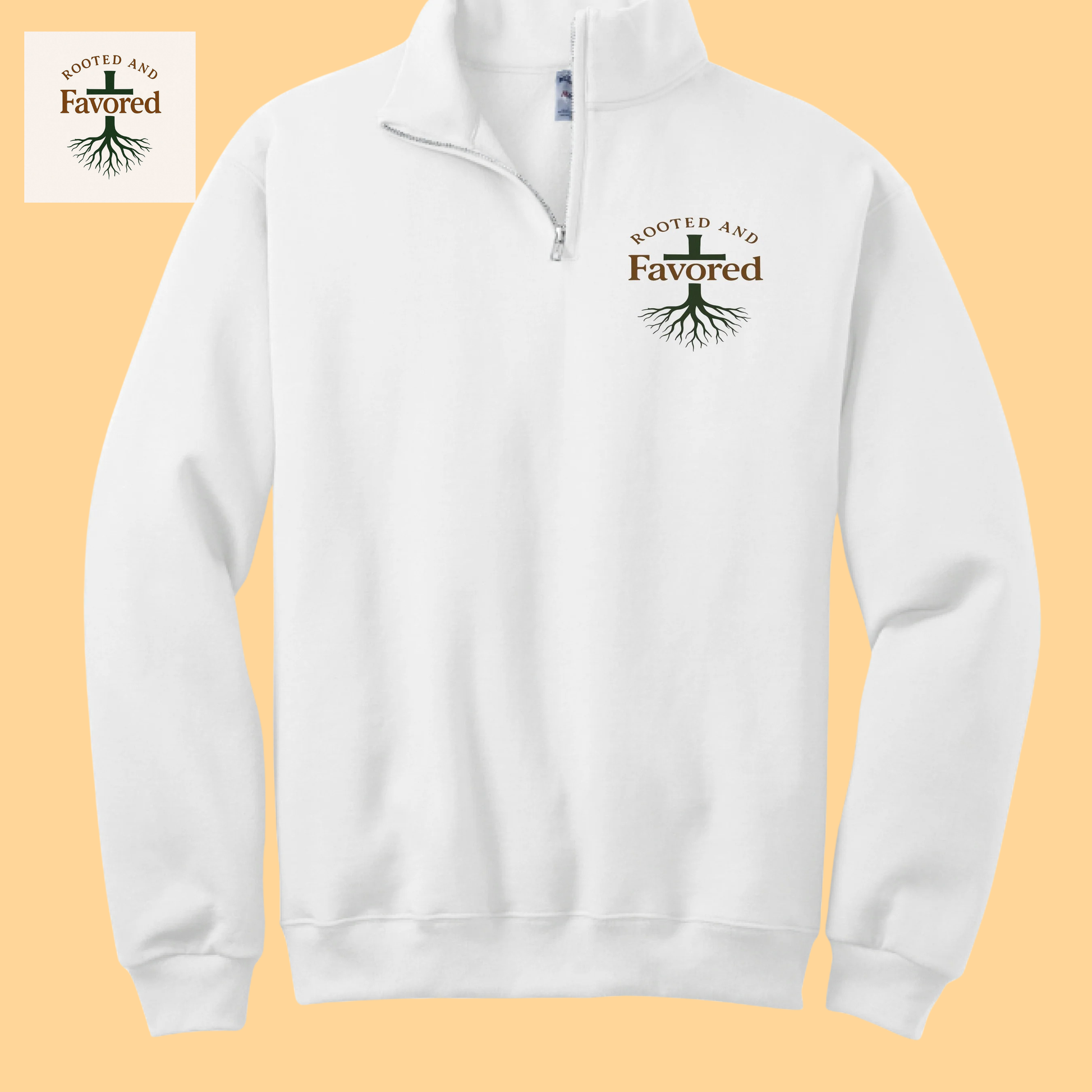 Men's Jerzee Quarter Zip "Rooted and Favored"
