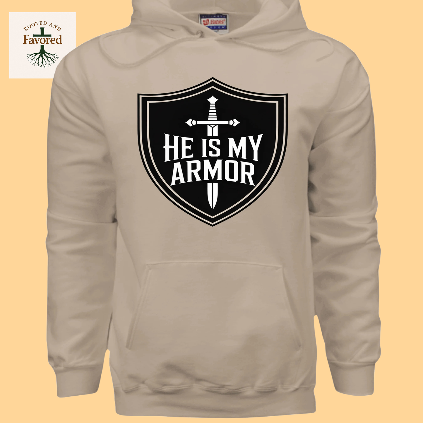 Men Hanes Ultimate Cotton Pullover Hoodie "He Is My Armor"
