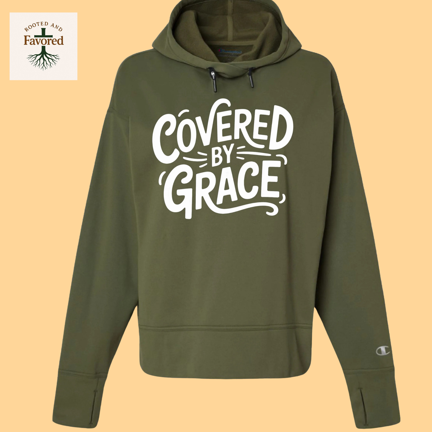 Women's Champion Sport Hooded Sweatshirt "Covered By Grace"